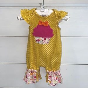 RicRac & Ruffles Cupcake Romper. Good condition. Worn a few times.